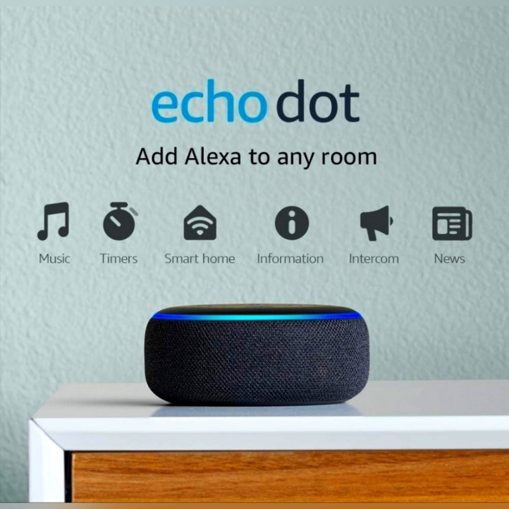 NWOT | Amazon | Echo Dot 3rd Gen | Smart Speaker w/ Alexa | Charcoal | C78MP8